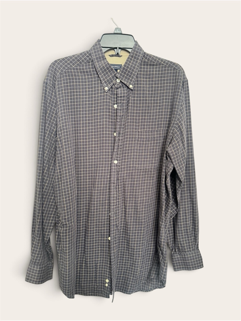 Saddlebred Men's Blue Windowpane Button-Down Shirt